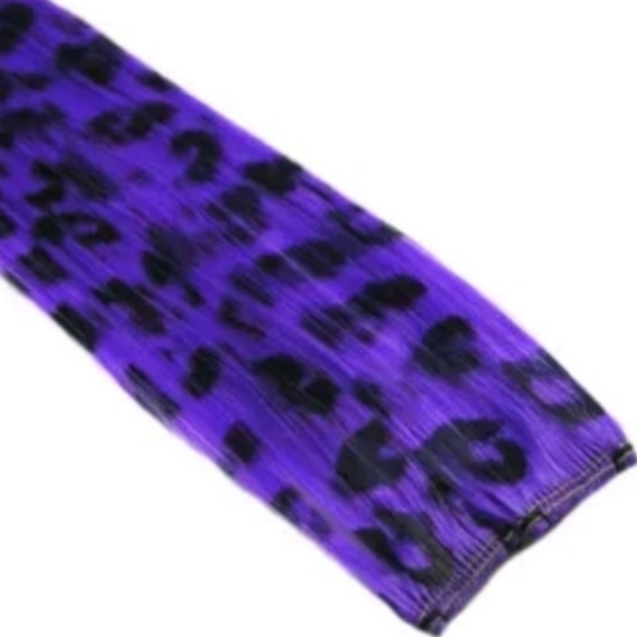 💜 4x Purple Leopard Print Hair Extension Clips - Picture 7 of 13